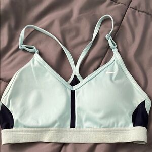 Nike Blue and Black Sports Bra Moisture-Wicking Support